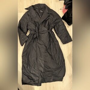 Zara Charcoal Quilted Coat